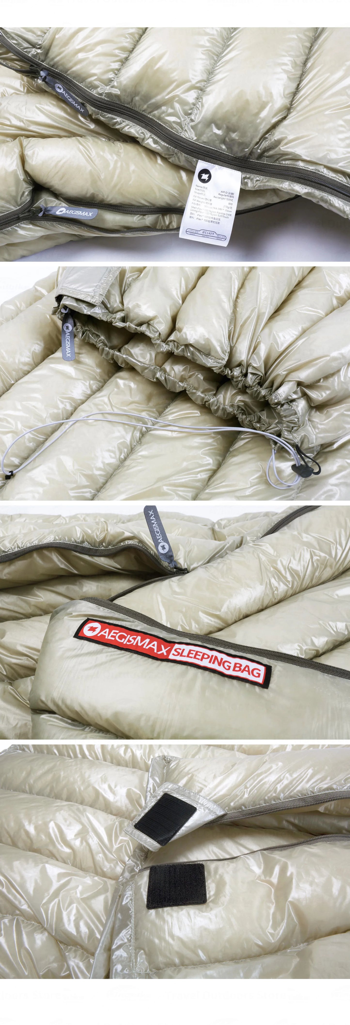 AEGISMAX AIR-E Camping Down Sleeping Bag Adult Ultralight Waterproof Hiking Tourist Warm 800FP Outdoor Envelope Sleeping Bags