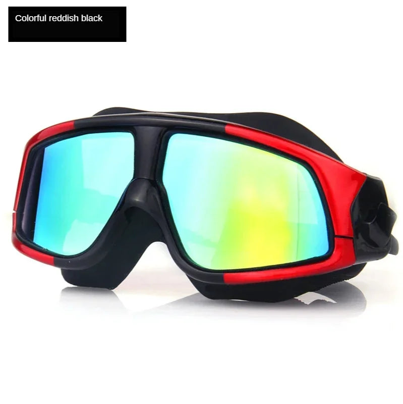 Adjustable Swimming Glasses Women and Men Myopia Waterproof Anti-Fog Goggles Set Acetate Blue Polycarbonate