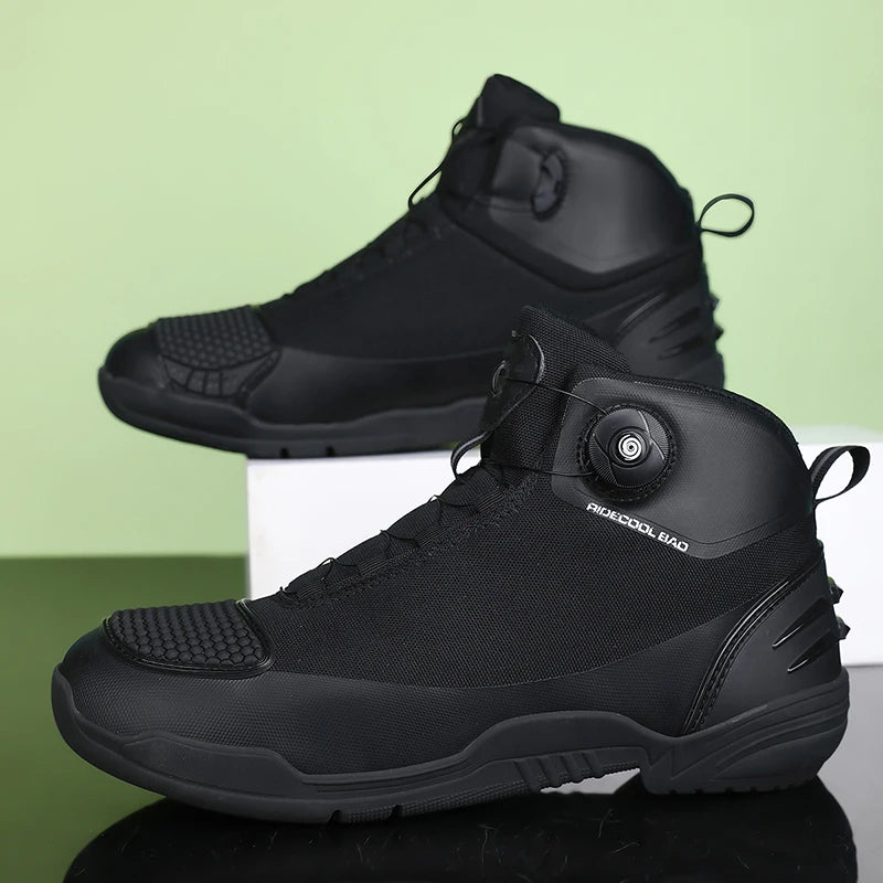 Men Motorcycle Boots New Waterproof Breathable Men's Motorcycle Shoes Outdoors Motos Cycling Motocross Non-slip Ankle Boot