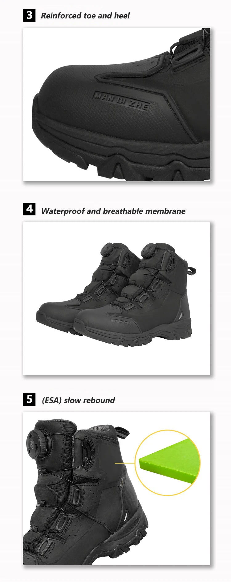 FEHER Motorcycle Boots BOA System CE Level 2 Foot Protection Hiking Shoes Waterproof All Season for Rider and Wilderness Climber