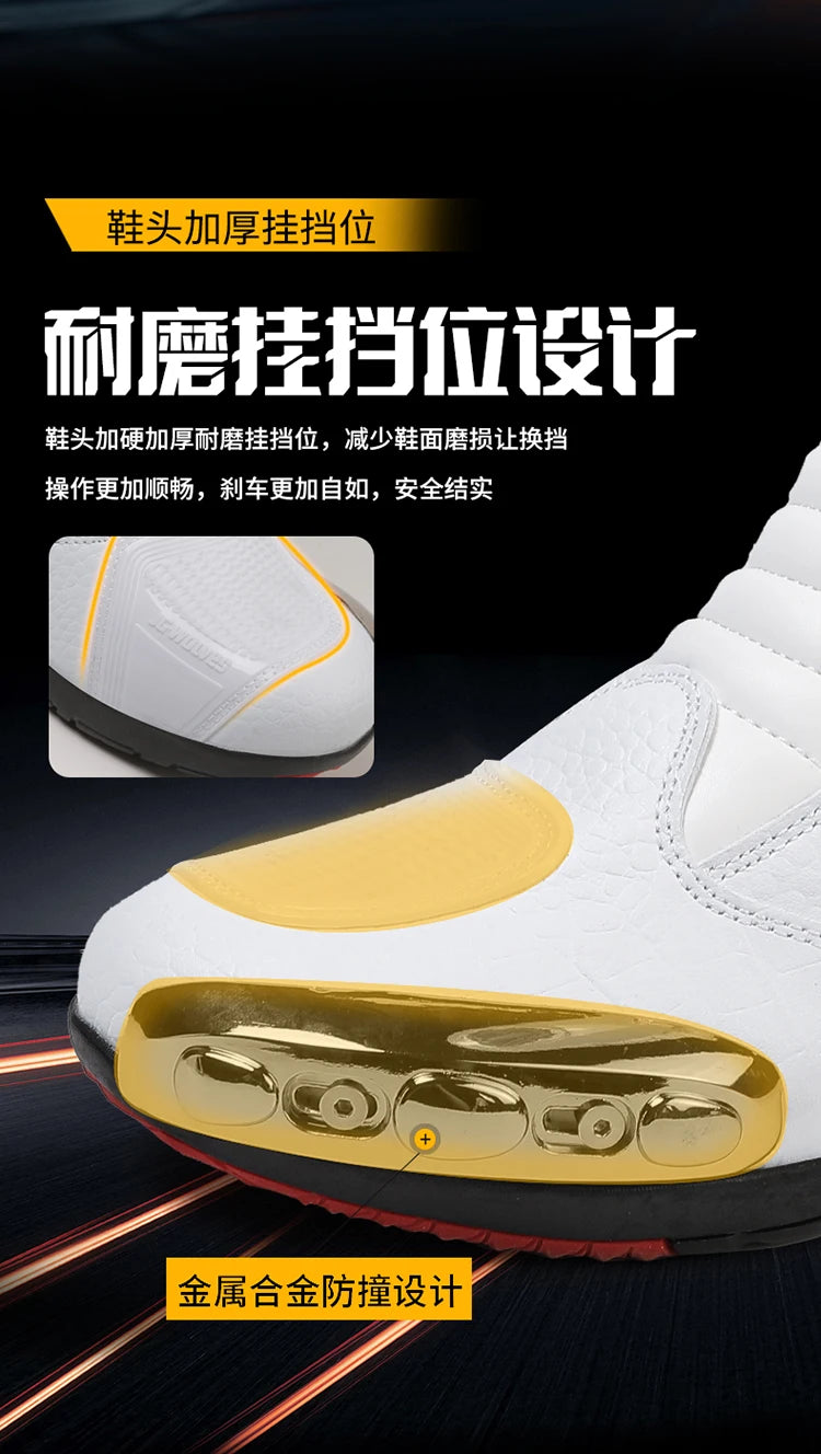 36-47 Leather Motorcycle Boots Men Anti-slip Motorcyclist Shoes Adventure Touring Motocross Bike Boots Motorcycle Accessories