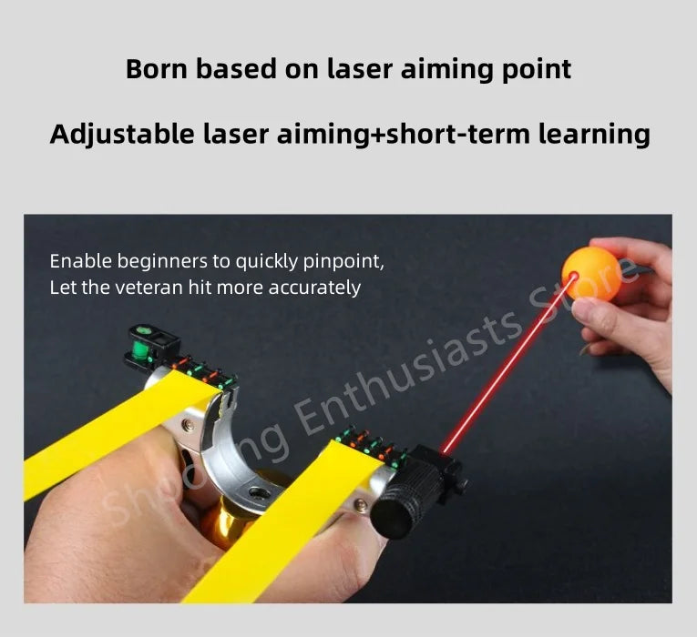 Outdoor shooting infrared laser hunting catapult rubber strap steel ball bullseye set game easy to carry