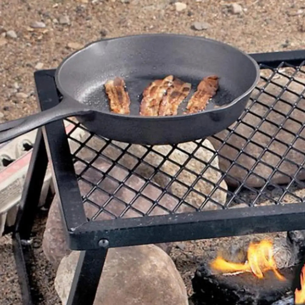 Folding Barbecue Rack Portable Folding Campfire Grill Grate Heavy Duty Steel Mesh Cooking Rack for Outdoor Bbq Picnic