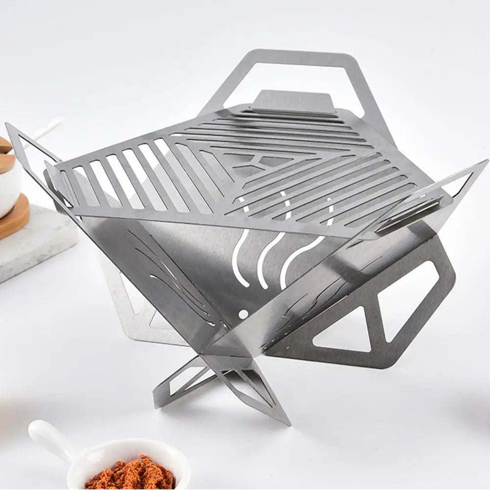 Mini BBQ Grill Stainless Steel Mini BBQ Grill Barbecue Rack Portable Lotus Barbecue Grill For Cooking Barbecue Camping Picnics