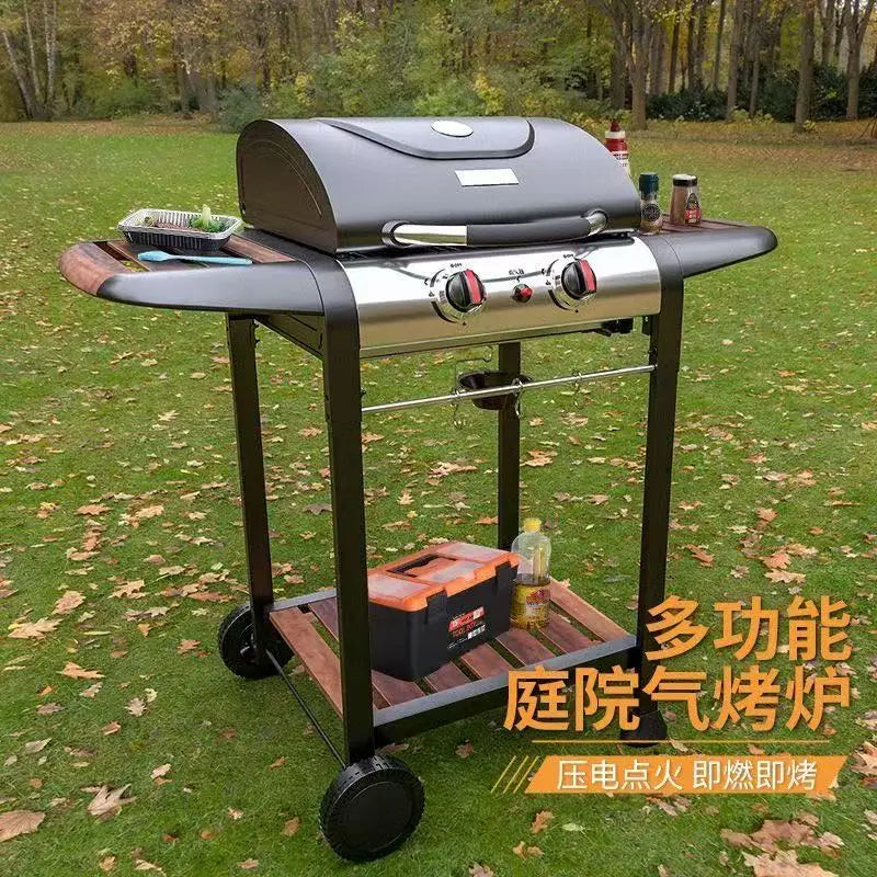 Outdoor gas BBQ grillhigh-end configuration and perfect appearance gas stove ,two burners + side burner