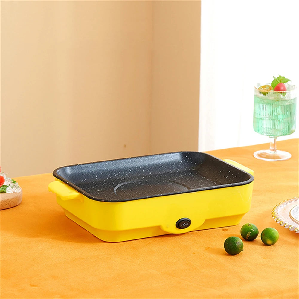 Multifunctional Electric BBQ Grill 26cm Square Mini Electric Baking Tray Pancake Steak Electric Wok  Kitchen Fry Pan Baking Tray
