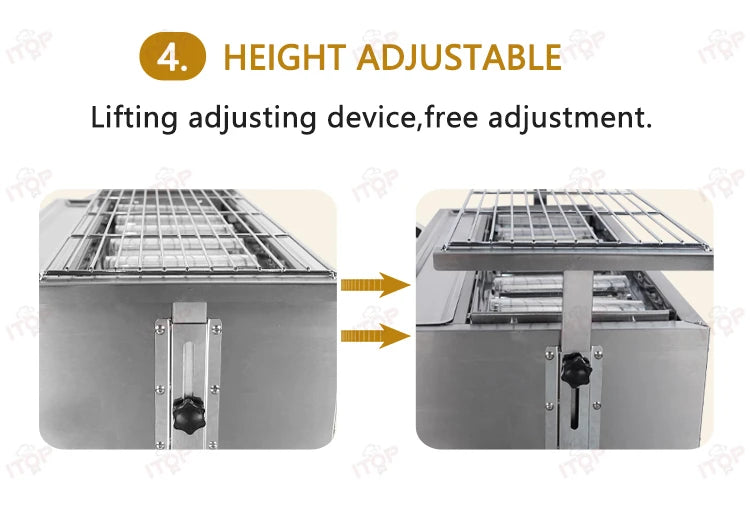 6 Burner Tabletop Barbecue Grill Smokeless Bbq Gas Grill Stainless Steel Automatic Barbecue Grill Machine