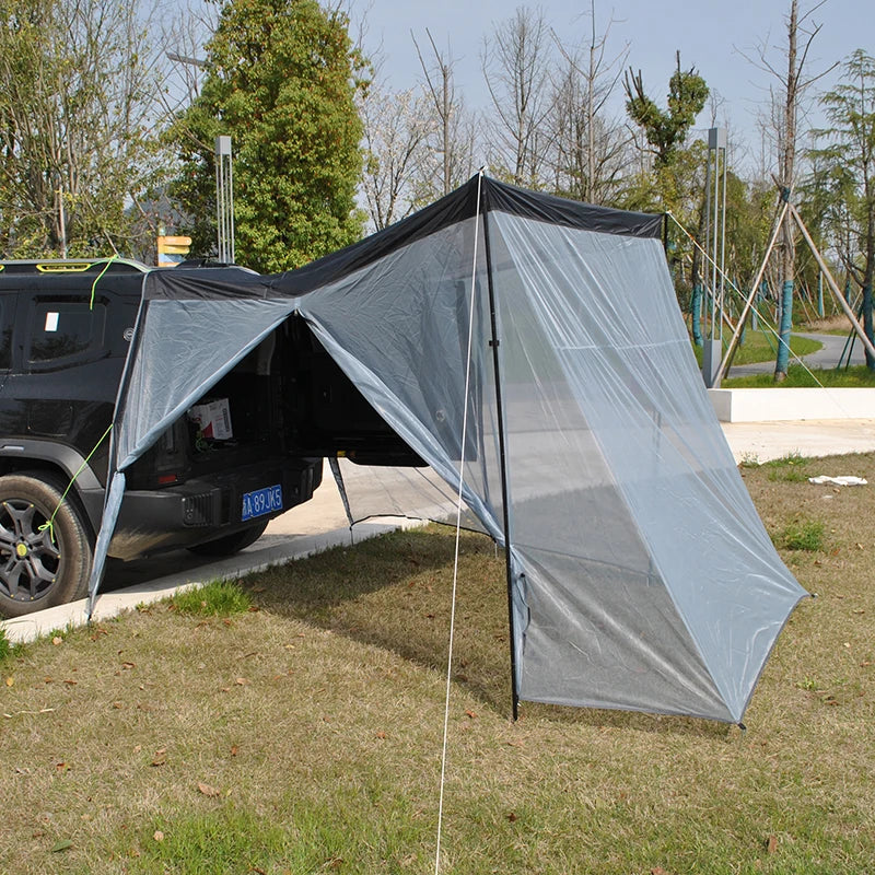 SUV Rear Tent with Mosquito Net – 4-Person Sun Shelter & Quick-Setup Car Canopy for Family Camping, Outdoor Adventures