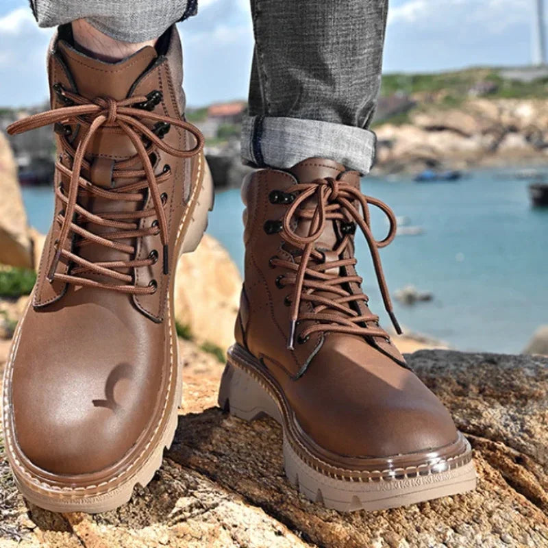 Motorcycle Boots Fashionable Motorcycle Boots Winter Cotton Boots Thick Soled Shock-absorbing Non Slip Casual Shoes