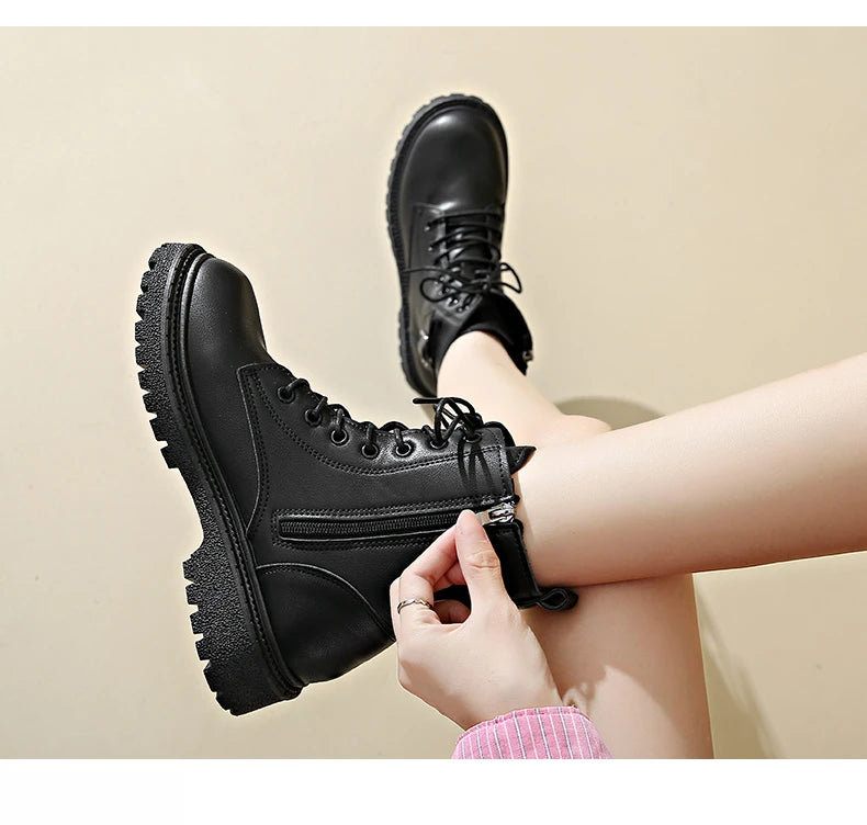 Women Boots 2024 Autumn Winter New Fashion Classic Short Boot Handsome Ankle Boot Work Clothes Shoe Botas de mujer black boots