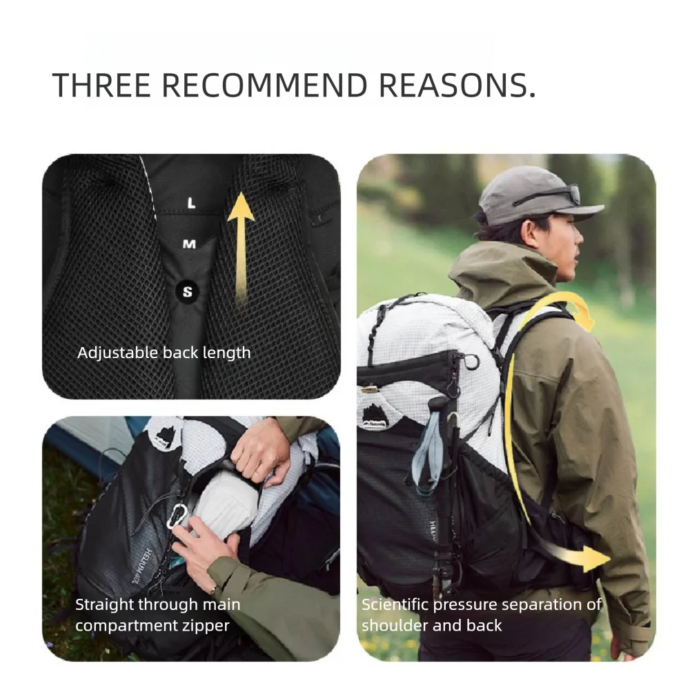 Naturehike Helium Series 40L Hiking Backpack Waterproof Wear Resistant Outdoor Travel Sport Climbing Shoulder Bag With RainCover