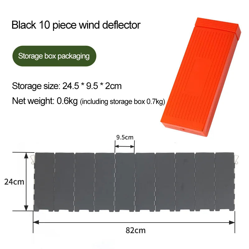 10 Plates Foldable Gas Stove Windshield Outdoor Camping Picnic Cooking Burner Windproof Screen Camping Outdoor Stove Wind Shield