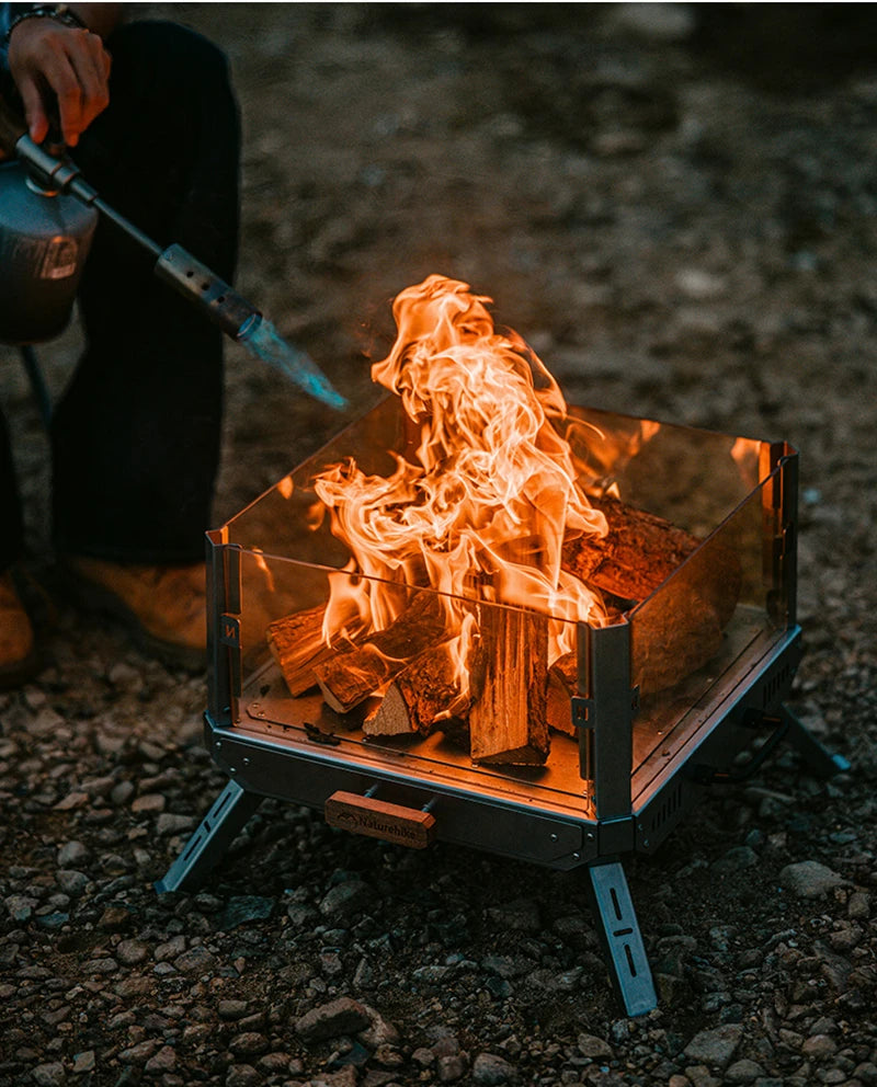 Naturehike Portable Camping Tent Stove glass-ceramic Outdoor Fire Wood Heaters Quick Assemble Backpacking Hiking Burned Stove