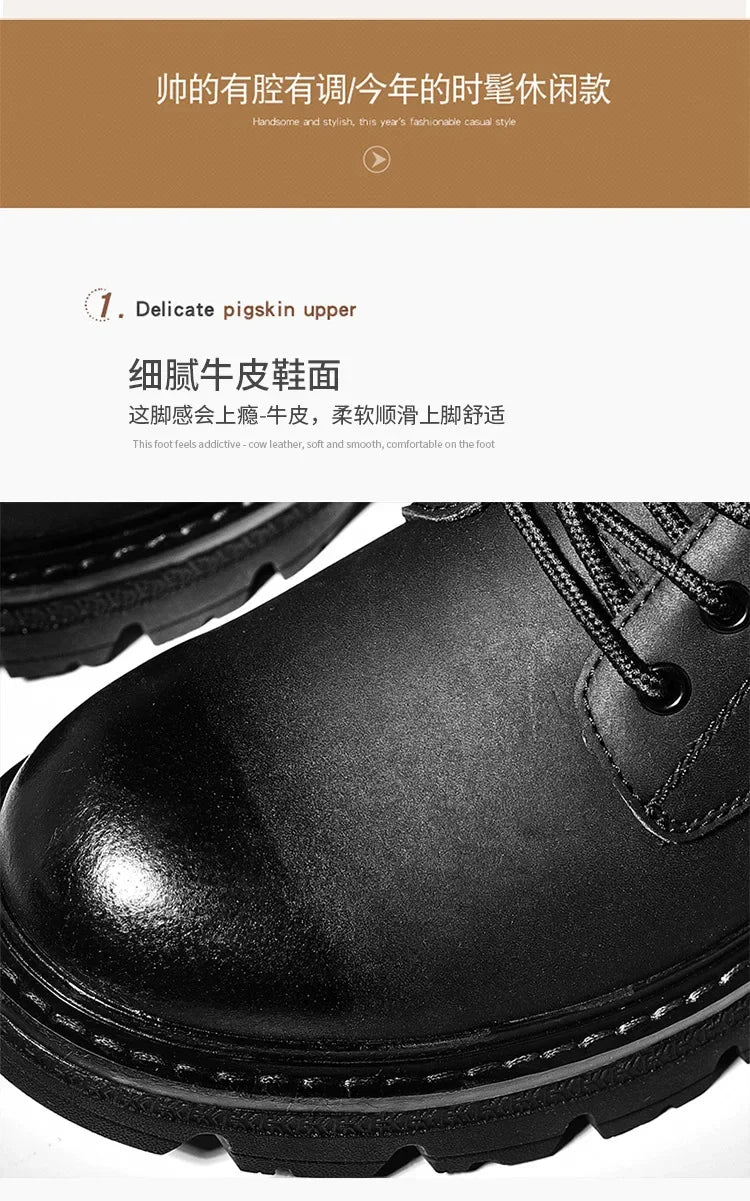 Motorcycle Boots Fashionable Motorcycle Boots Winter Cotton Boots Thick Soled Shock-absorbing Non Slip Casual Shoes