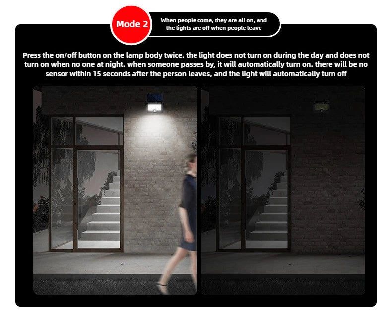 Solar Light Outdoor Foldable Floodlight Waterproof Spotlight Wall Human Body Sensor Lamp for Garden and Courtyard Lighting