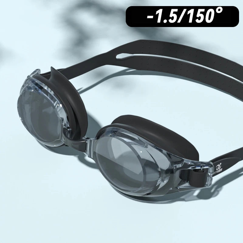 0 To -9.0 Adult Myopia Swim Eyewear Silicone Waterproof Anti Fog Diopter Swimming Goggles Custom Different Left Right Eye Degree