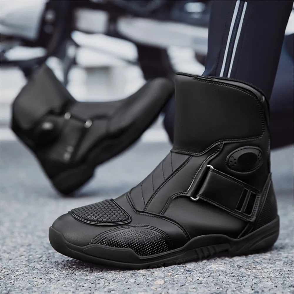 Motorcycle Boots Waterproof Leather Motorbike Protective Boots Motocross Riders Gear Men Women Moto Cycling Shoes Non-slip