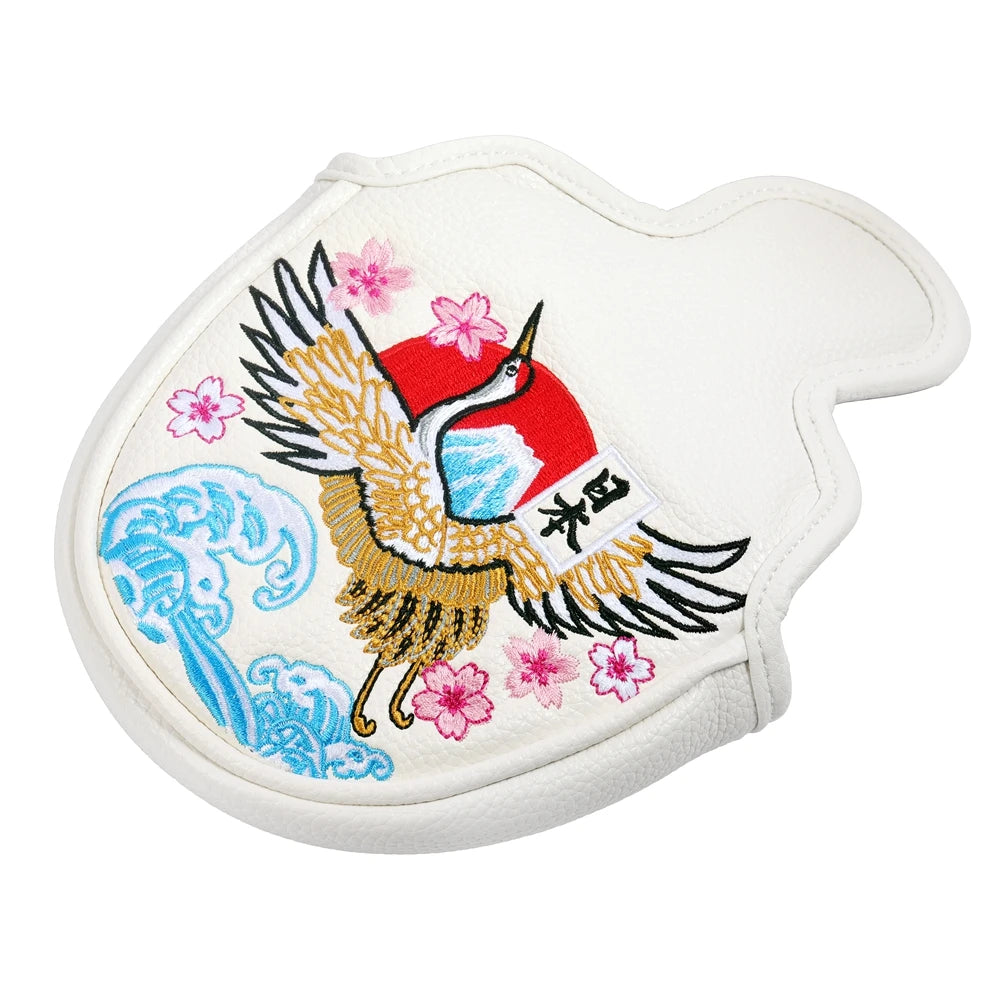 Crane Japan Embroidery Magnetic Closure Center shafted Golf Mallet Putter Headcover Golf Blade Putter Cover