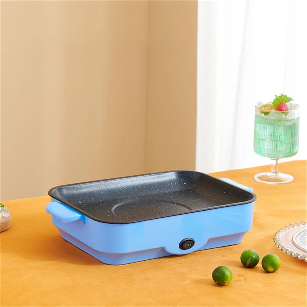 Multifunctional Electric BBQ Grill 26cm Square Mini Electric Baking Tray Pancake Steak Electric Wok  Kitchen Fry Pan Baking Tray