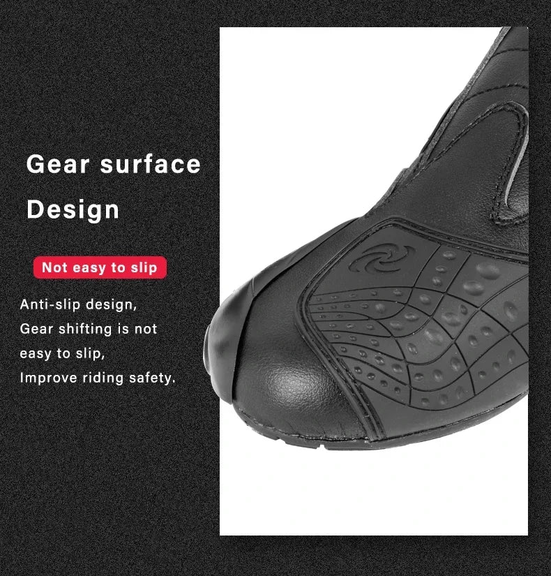 Riding Tribe Men Leather Motorcycle Boots Moto Ridding Racing Motocross Off-Road dirt bike Motorbike Shoes Botas Motor Boot