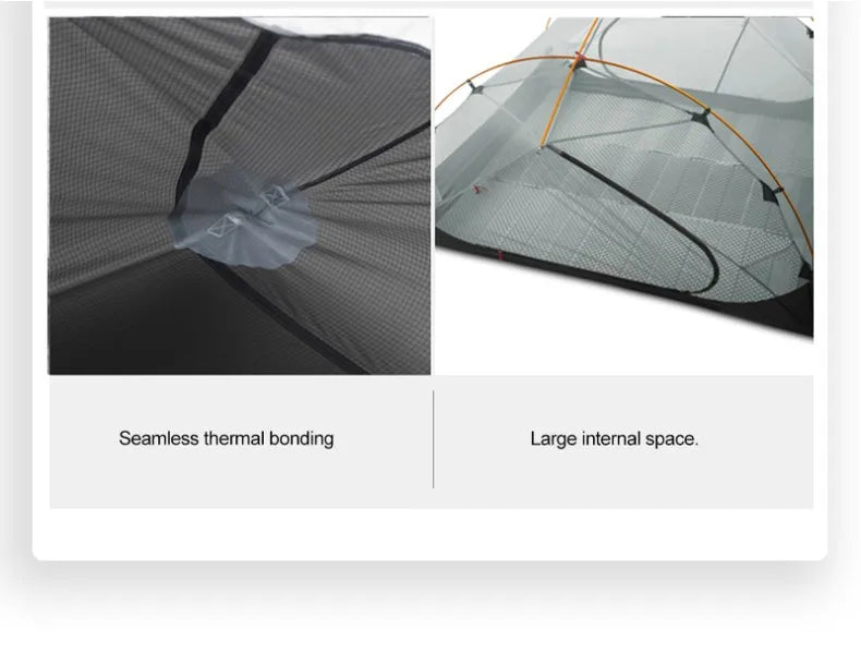 3F UL Gear Qinkong 3P 3-Person 4-Season Camping Tent 15D Silnylon Coating with Matching Ground Sheet Ultralight Outdoor