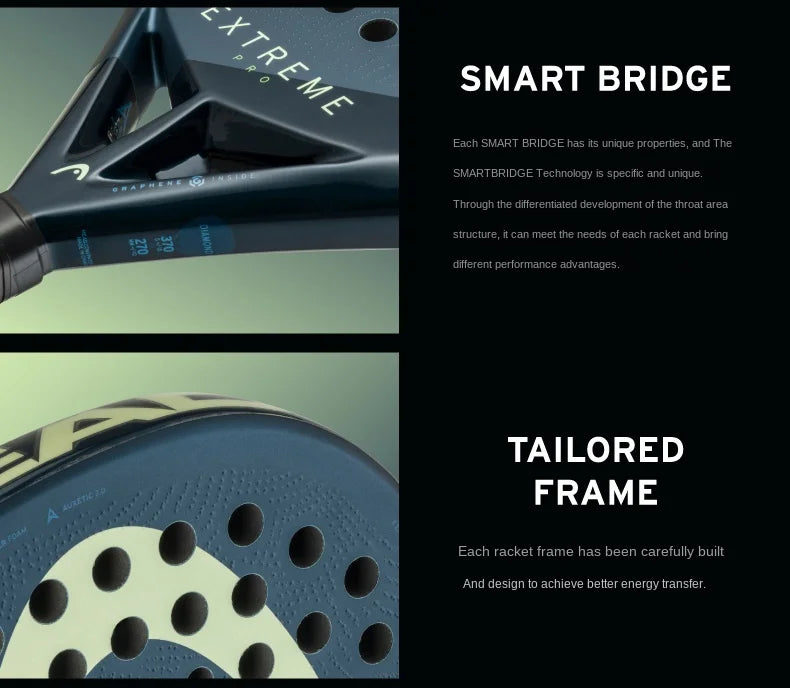 HEAD Tennis Padel Rackets EXTREME 2025 Series Carbon Fibre EVA Memory Flex Foam Core PADEL Plate Tennis Racquets Advanced