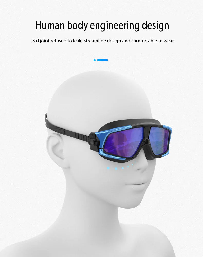 New Fashion Large Frame Swimming Goggles for Women Man HD Antifog Glasses Adult Manufacturer Direct Wholesale