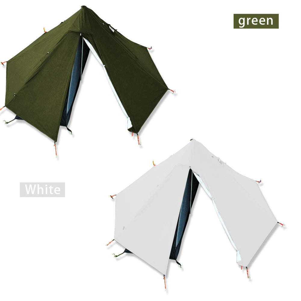 Camping Teepee Tent with Chimney Window Outdoor Ultralight Tipi Pyramid Tent Double Layer Bushcraft 1 Person Tents Hot Tent