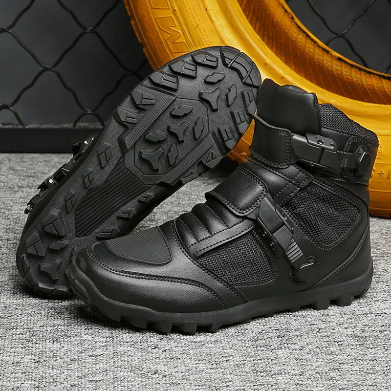 Men's Motorcycle Shoes New Breathable Men Motorcycle Boots Outdoors Cycling Motorbike Non-slip Sports Boot Motos Shoes
