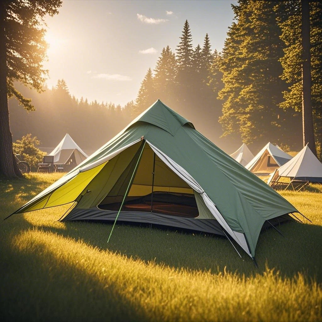 1-Person Ultralight Trekking Pole Tent - Pyramid Design, Waterproof PU4000, 2-Layer Mesh for Backpacking/Hiking, Without Pole