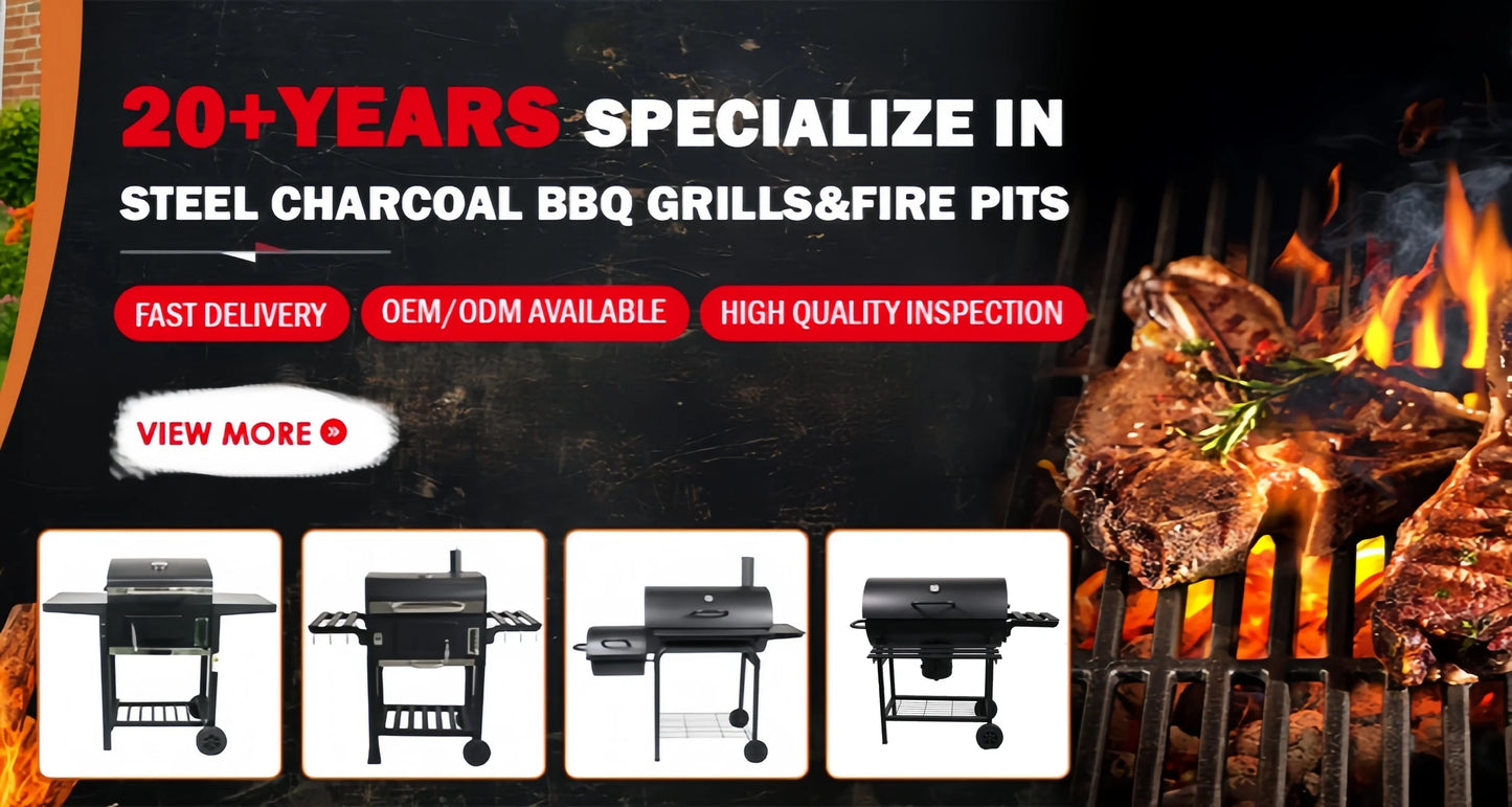 Outdoor Kitchen Barbeque Barbecue Large Heavy Duty Trolley Grill Barrel Charcoal Grill BBQ Smoker with Lid