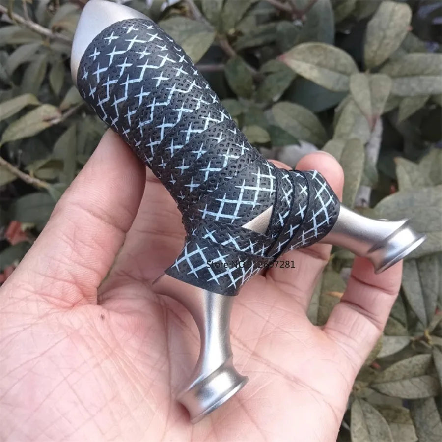 Professional Hunting Slingshot High Quality Stainless Steel Catapult with Flat Rubber Band Outdoor Shooting Game Sling Shot Set