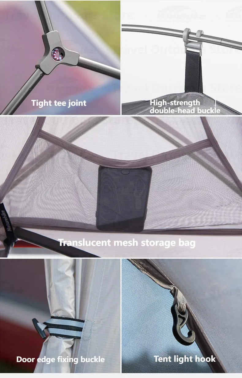 Naturehike Cloud Up 1 2 3 Tent Outdoor Camping Waterproof Tent ProfssIonal Glamping Hiking Backpacking Shelter Tent Portable