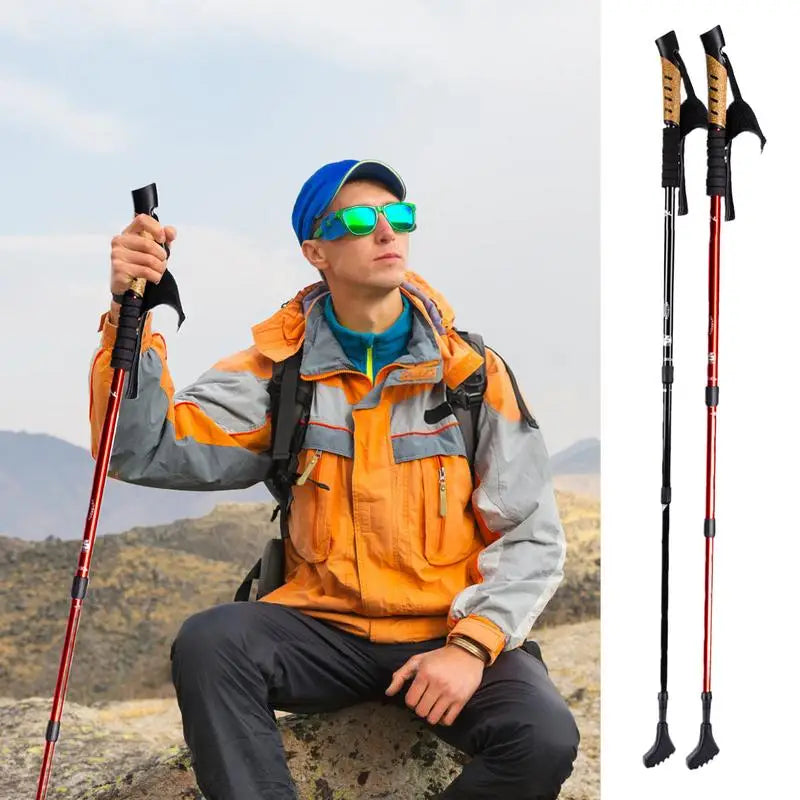 Hiking Sticks Walking Poles Ergonomic Comfort Handle Multifunction Tool Walking Sticks For Running Climbing Mountaineering Ski
