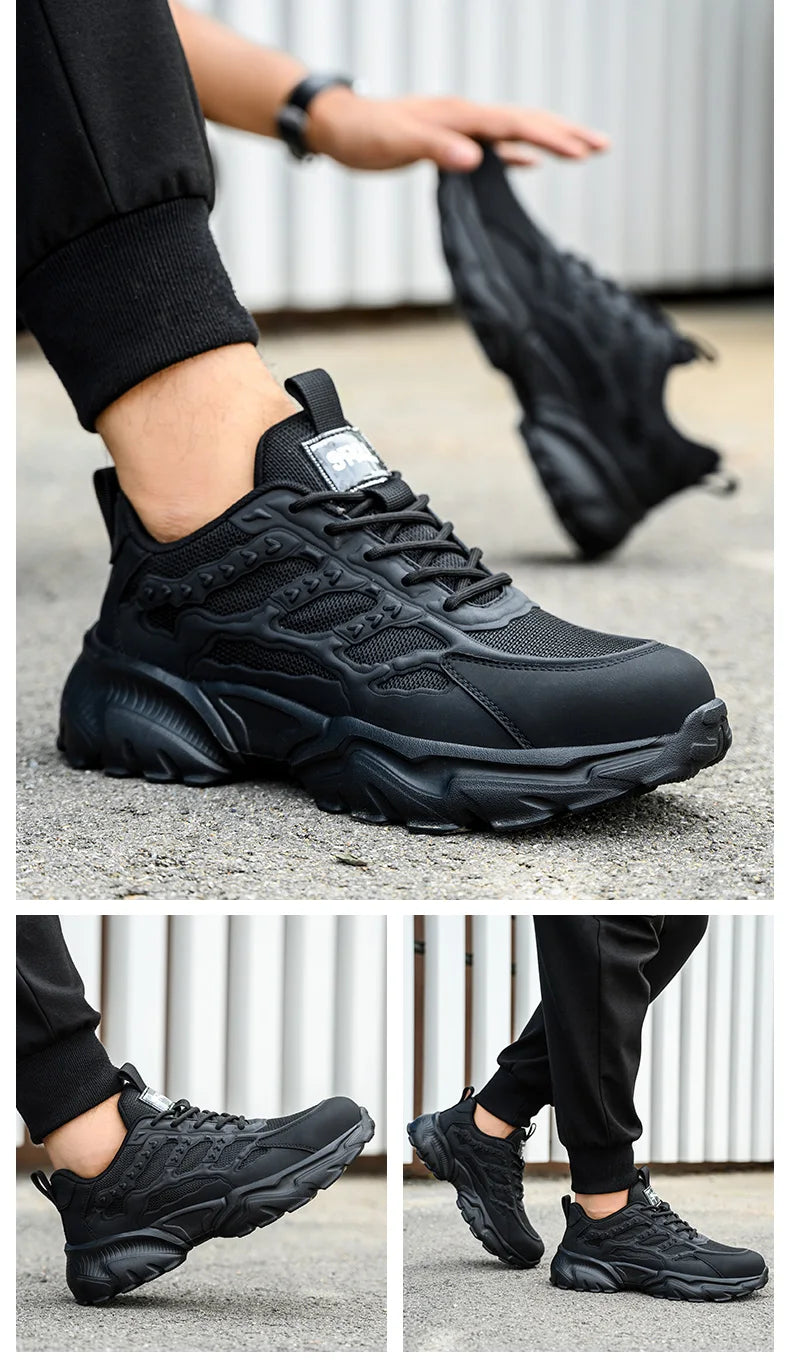 White Safety Shoes Men Steel Toe Boots Work Sneakers Anti-smash Anti-puncture Indestructible Shoes Sport Men Protective Shoes