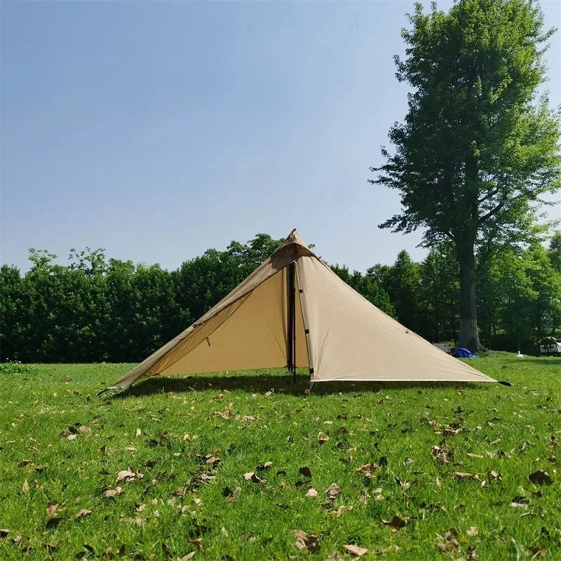 1 Person Ultralight Hiking Camping Tents Backpacking Pyramid Tent Portable Dual Layer Rainproof Rodless Pyramid 4 Season Tent