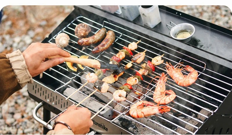 Naturehike Vertical Barbecue Rack Foldable Barbecue Charcoal Grill Stainless Steel Folding BBQ Grill For Outdoor Cooking Camping