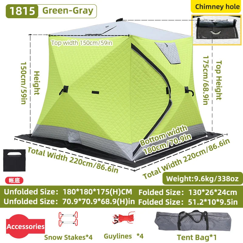Winter Fishing Tent Ice Fishing Tent Cotton Clip Thick Insulation Windproof Snow Shelter Camping for 2-3 People Pop Up Tent