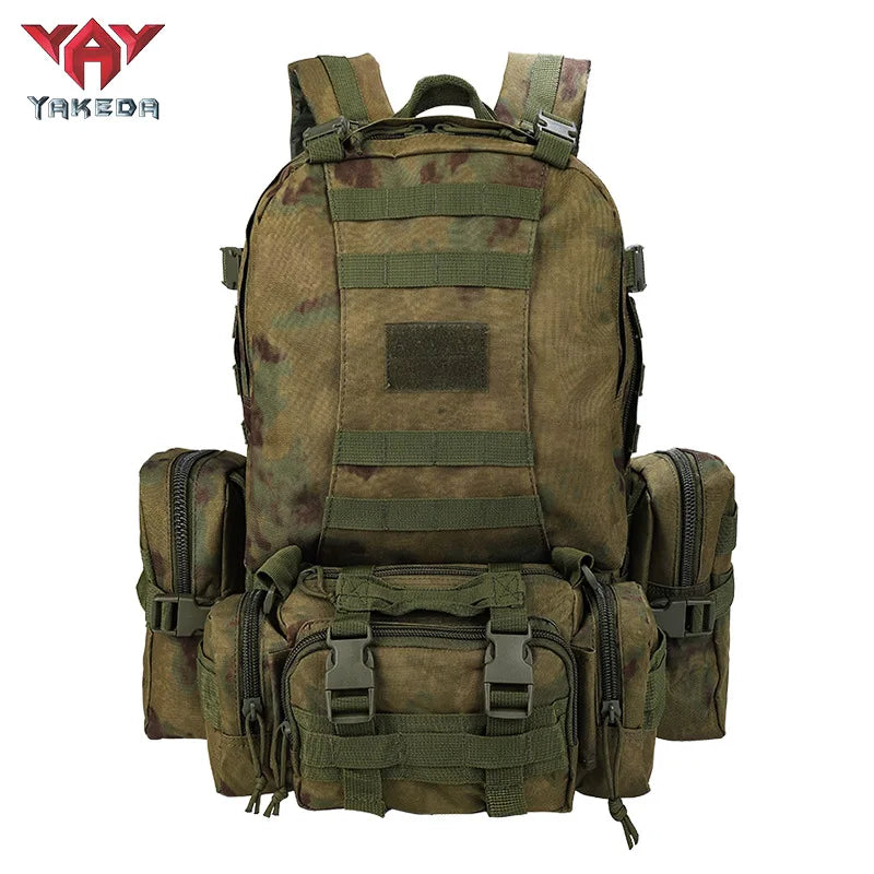 YAKEDA Tactical Backpack Outdoor Mountaineering Tactical Bag Sports Men and Women Large Capacity Wear-resistant Picnic Camping