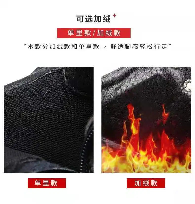 New Men Ankle Boots British Style High Top Men Shoes Motorcycle Leather Boots Zipper Retro Men's Boots Zapatillas Hombre