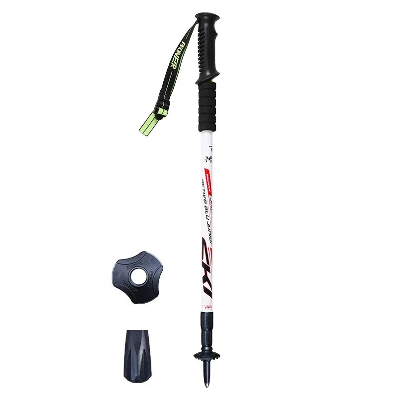 1PCS Ultralight Folding Multifunction Trekking Pole Portable Anti Shock Alpenstock Snow Walking Stick Outdoor Climbing Hiking