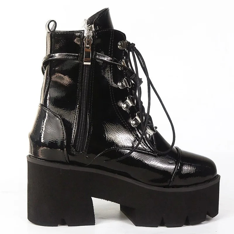 2023 Rome Women's Boots Mid Calf Concise Casual Boots Height Increasing Spring and Autumn Round Toe Party Dress Women Shoe 34-44