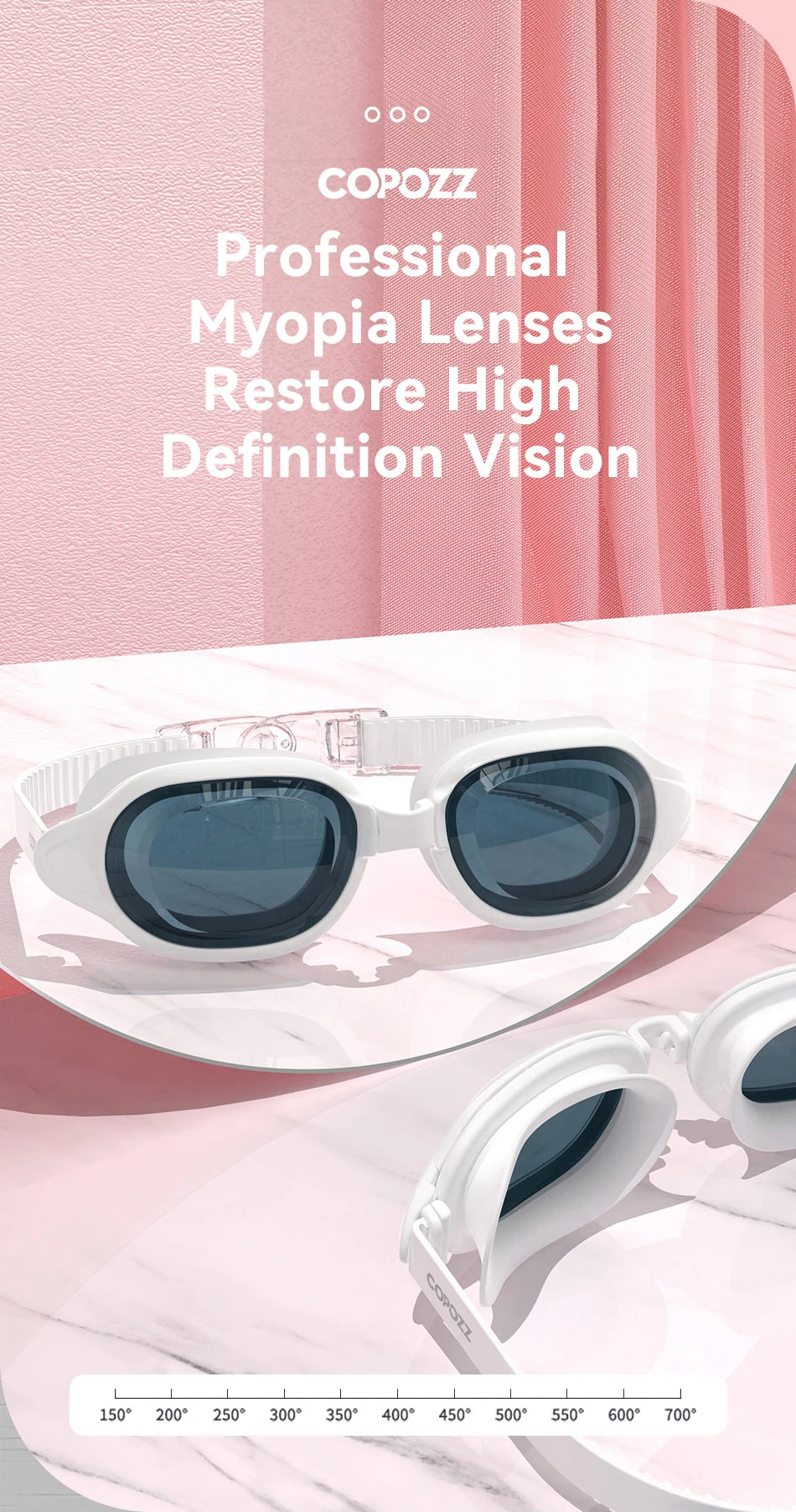 COPOZZ Myopia Swimming Goggles Men Women Adult Swim Goggle Professional Anti Fog Pool Swimming Glass Diopter Zwembril -1.5 to -7