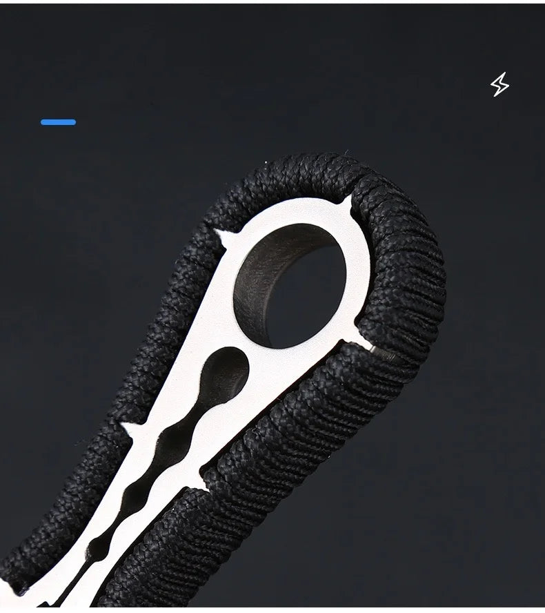 Powerful 304 Stainless Steel Slingshot Precise Shooting Outdoor Handle Hunting Catapult With Flat Rubber Band