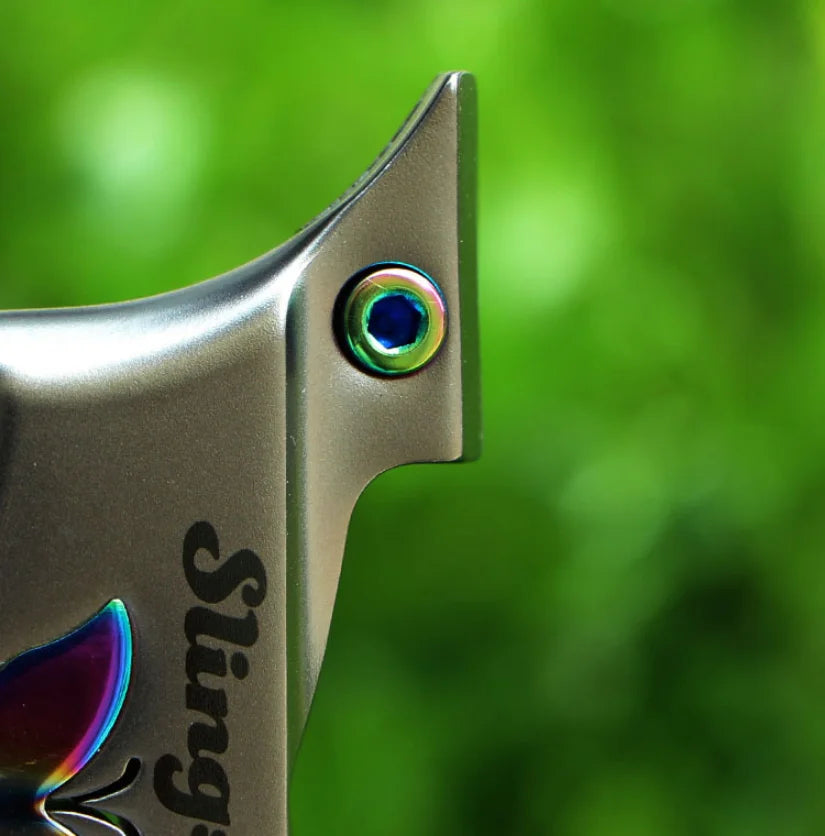 High Precision Butterfly Slingshot Outdoor Hunting Shooting Stainless Steel Competitive Slingshot Catapult With Flat Rubber Band