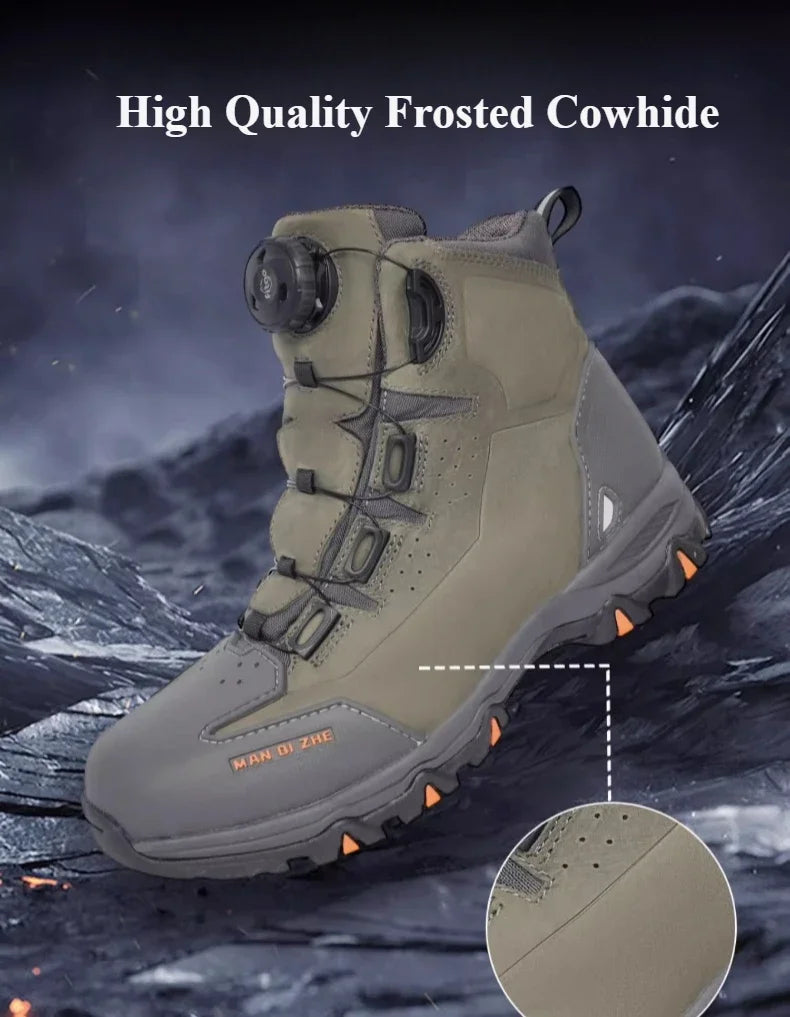 Motorcycle Boots Cowhide Waterproof Motorbike Travel Botas Hiking Shoes Road Cycling Zapatos Men Four Season For KTM For Honda