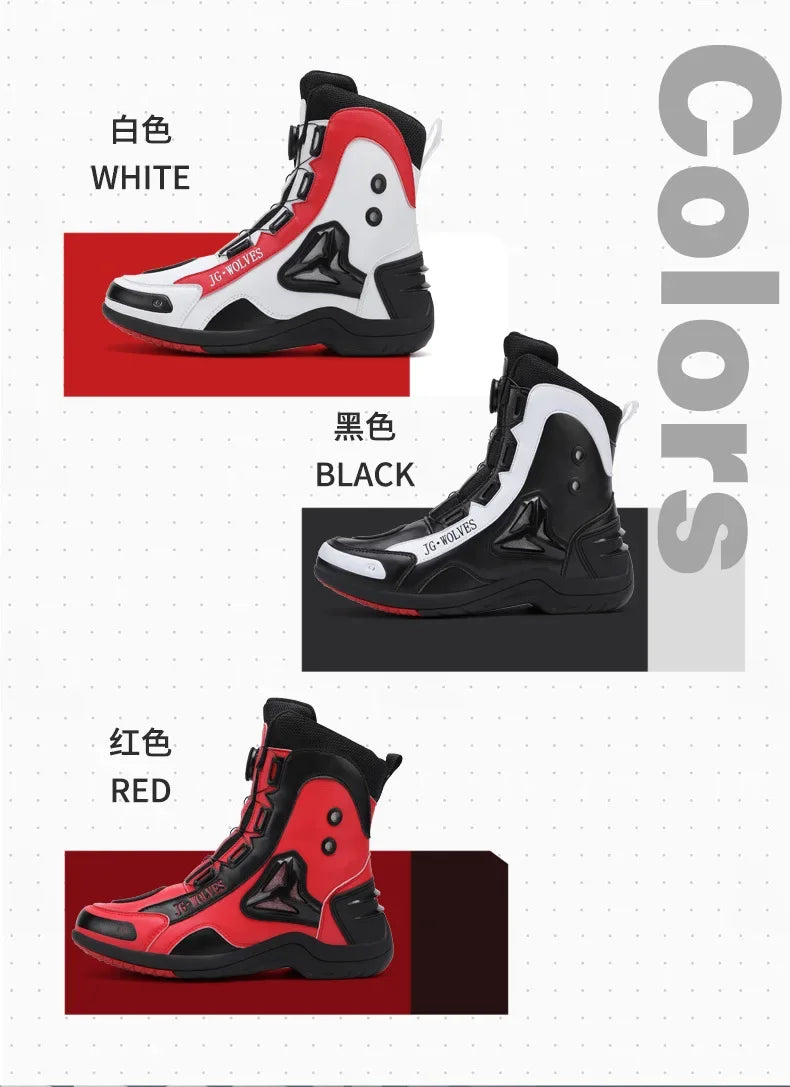Non-slip  Motorcycle Protective Rubber Soles Boots Casual Motorcycle Boots Men's Leather Boots Motorcycle Riding Shoes