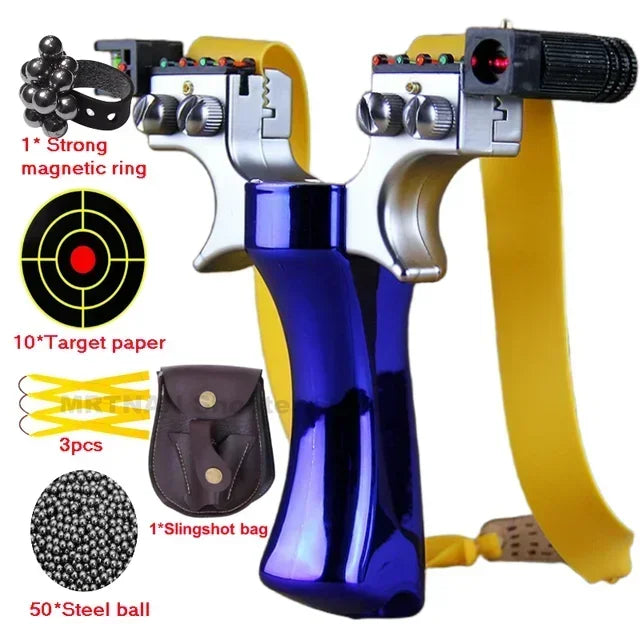 Powerful Laser Slingsshot Upgrade Outdoor Shooting Catapult Double Screw Quick Pressure Rubber Band Hunting Slingshot