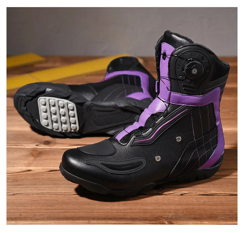 Motorcycle Men Boots Racing Shoes Riding Breathable Soft Boots Durable Off-road Motorbike Anti-kick protection Black Equipment