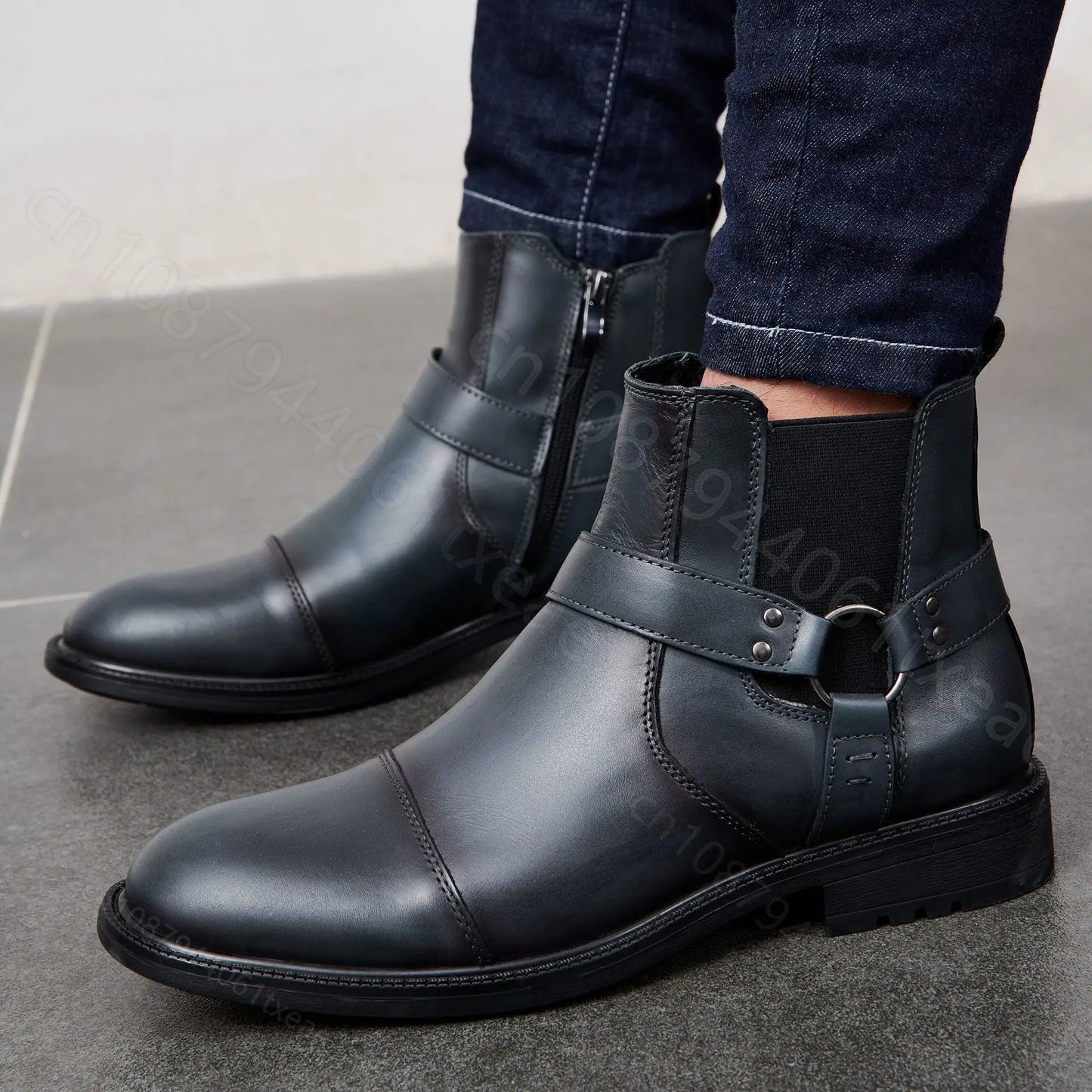 Motorcycle Shoes Retro Leather Boots for Motorcycles Durable Men Boots Couple's Short Shoes Motorcycle Safety Equipment